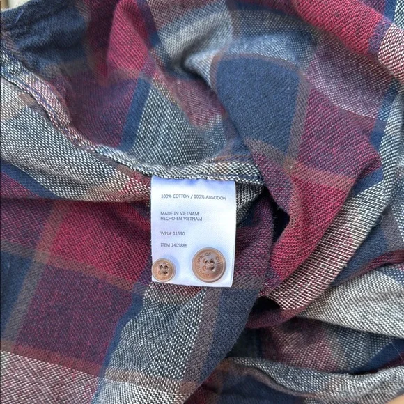 Weatherproof Burgundy Gray Casual Button Down Shirt - Picture 7 of 10